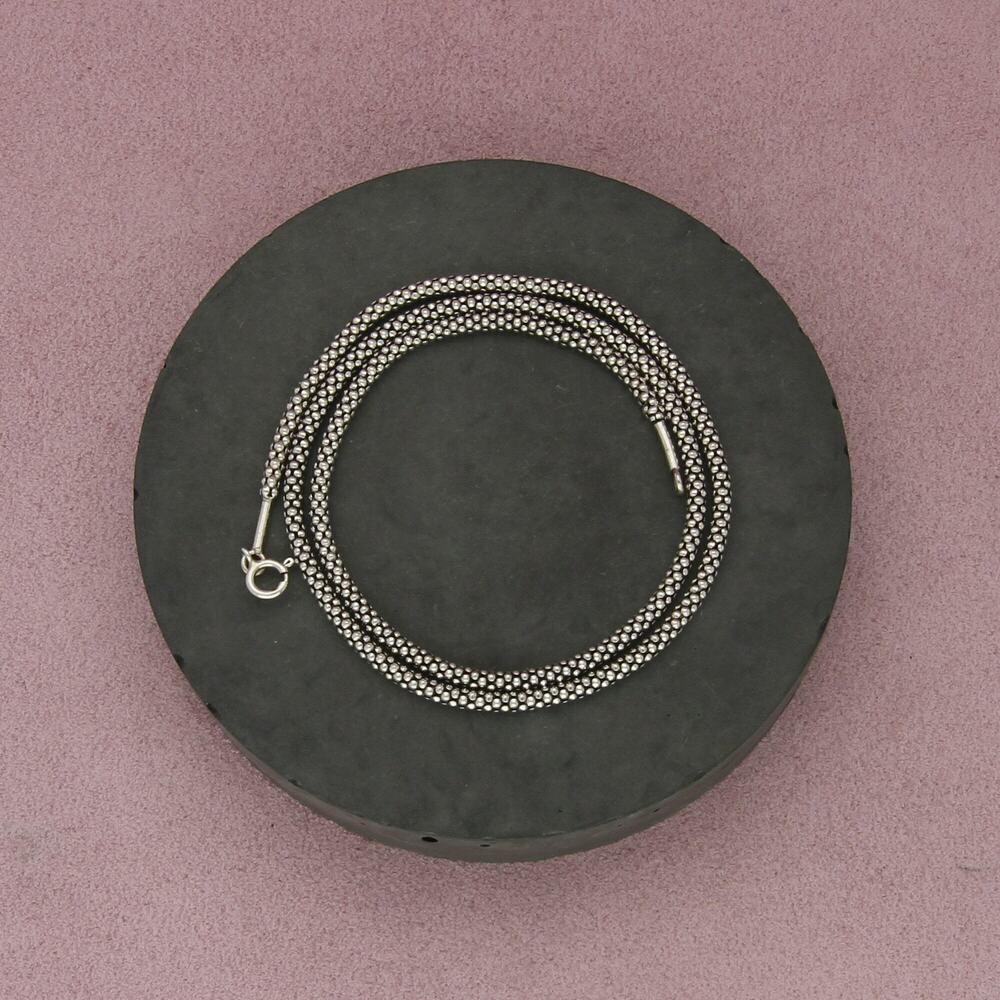 sterling silver 3mm popcorn chain necklace size 18in